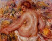 皮埃尔 奥古斯特 雷诺阿 : After Bathing Seated Female Nude